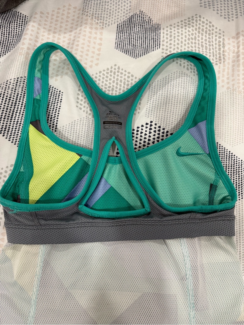 Nike Teal Multicolor Geometric Racerback Tank - Picture 6 of 7